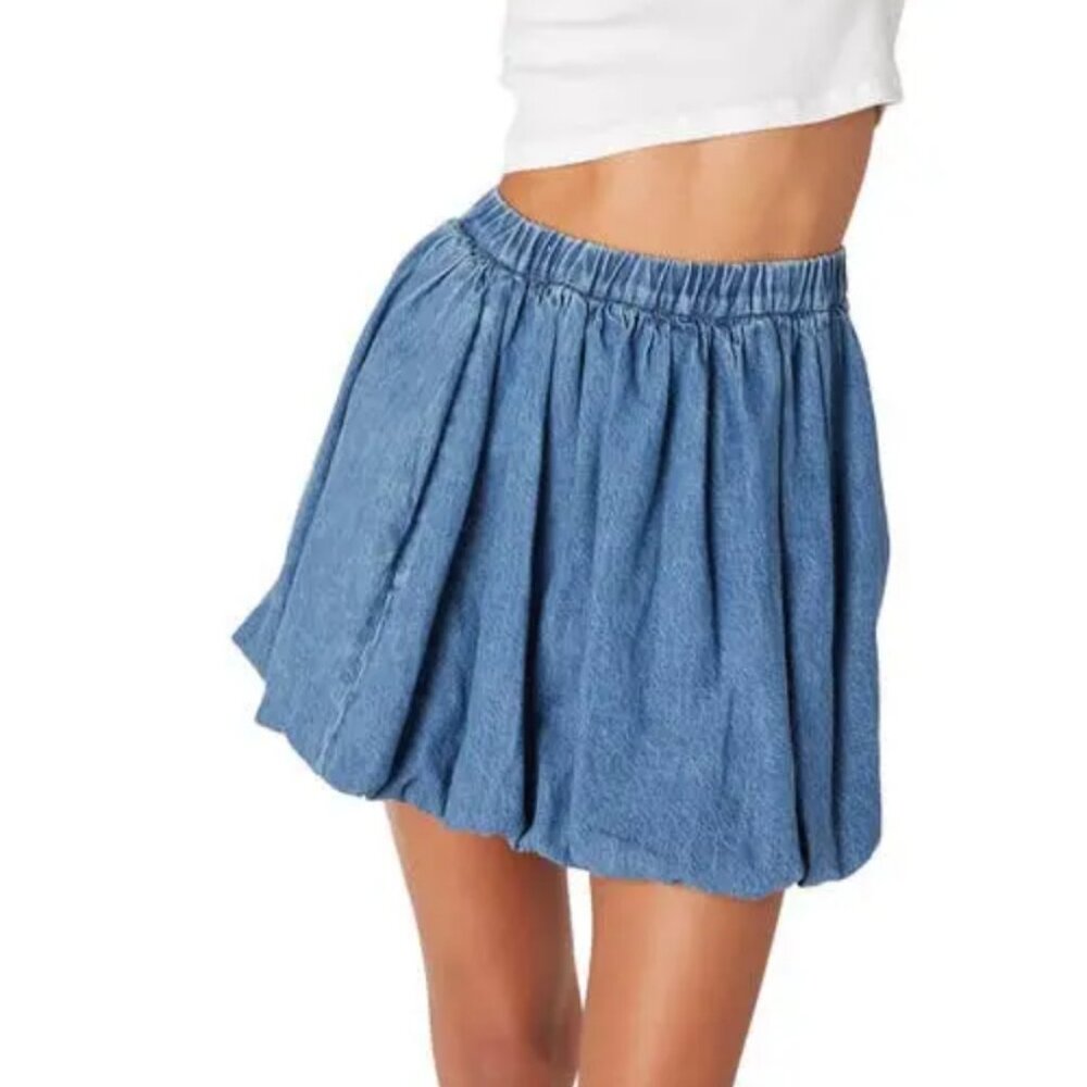 BlankNYC Balloon Denim Mini Skirt - Picture 1 of 4